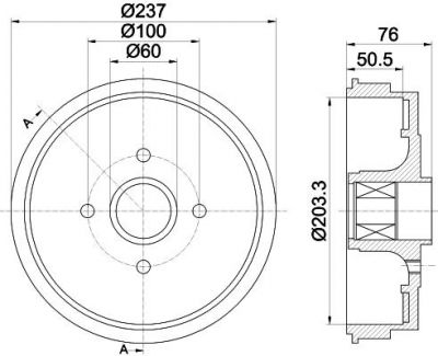 Textar 94032300 тормозной барабан на RENAULT CLIO III (BR0/1, CR0/1)