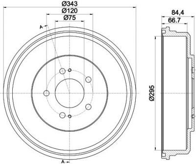 Textar 94035800 тормозной барабан на HYUNDAI H-1 / STAREX
