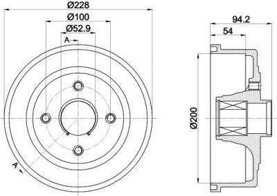 Textar 94041100 тормозной барабан на OPEL CORSA C (F08, F68)