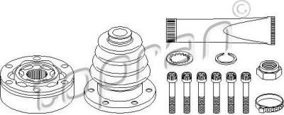 Topran 102 621 шарнирный комплект, приводной вал на AUDI 80 (81, 85, B2)