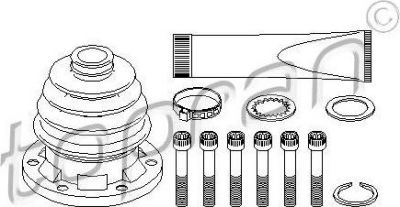 Topran 103 227 комплект пылника, приводной вал на VW TRANSPORTER III автобус