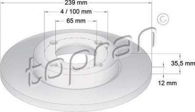 Topran 103 406 тормозной диск на VW GOLF III (1H1)