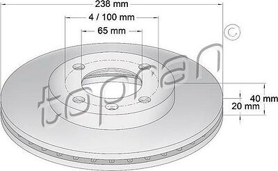 Topran 103 407 тормозной диск на VW GOLF III (1H1)