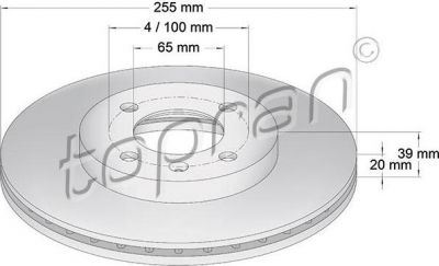 Topran 103 408 тормозной диск на VW GOLF III (1H1)