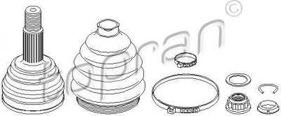 Topran 103 508 шарнирный комплект, приводной вал на VW SCIROCCO (53B)