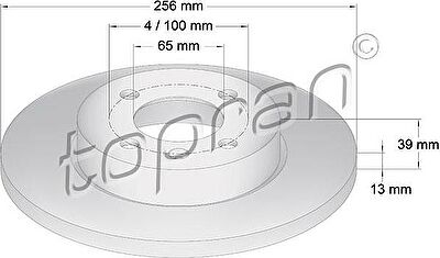 Topran 103 525 тормозной диск на VW GOLF III (1H1)