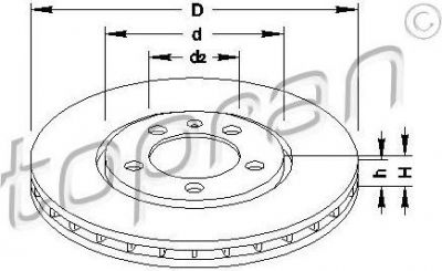 Topran 103 586 тормозной диск на VW GOLF III (1H1)