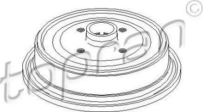 Topran 103 693 тормозной барабан на AUDI 100 (44, 44Q, C3)