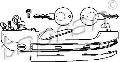 Topran 104 175 ручка двери на AUDI 80 (81, 85, B2)