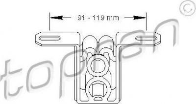 Topran 104 401 кронштейн, глушитель на AUDI 80 Avant (8C, B4)