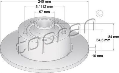 Topran 104 436 тормозной диск на AUDI A4 Avant (8D5, B5)