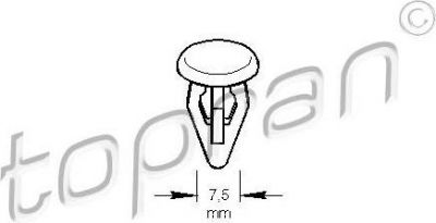 Topran 107 192 зажим, молдинг / защитная накладка на VW TRANSPORTER III c бортовой платформой/ходовая часть