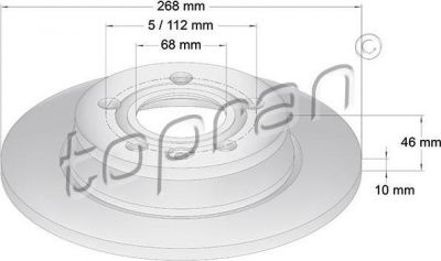 Topran 107 629 тормозной диск на FORD GALAXY (WGR)