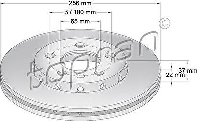 Topran 107 680 тормозной диск на SKODA FABIA Combi