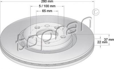 Topran 107 681 тормозной диск на VW GOLF IV (1J1)