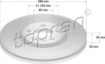 Topran 107 682 тормозной диск на SKODA FABIA Combi