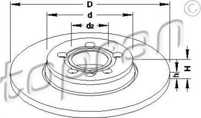 Topran 107 692 тормозной диск на SEAT ALHAMBRA (7V8, 7V9)