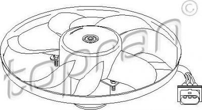 Topran 107 704 вентилятор, охлаждение двигателя на SKODA OCTAVIA (1U2)