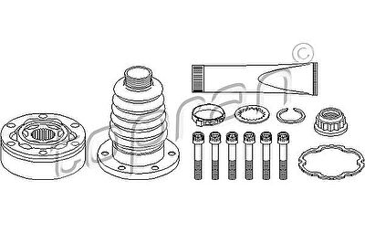 Topran 108 115 шарнирный комплект, приводной вал на VW GOLF IV (1J1)