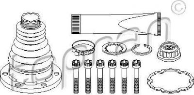 Topran 108 380 комплект пылника, приводной вал на VW GOLF IV (1J1)