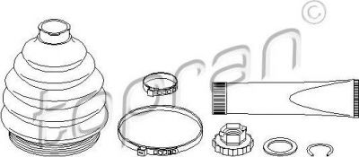 Topran 109 412 комплект пылника, приводной вал на VW POLO (9N_)