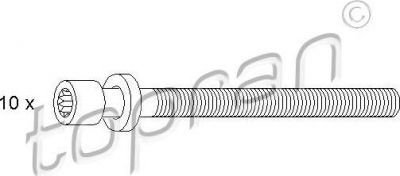 Topran 109 545 комплект болтов головки цилидра на VW GOLF IV (1J1)