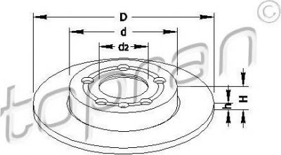 Topran 109 789 тормозной диск на VW GOLF IV (1J1)