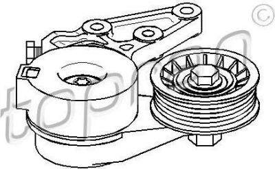Topran 109 804 натяжитель ремня, клиновой зубча на VW TRANSPORTER V c бортовой платформой/ходовая часть (7JD, 7JE,