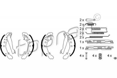 Topran 110 298 комплект тормозных колодок на AUDI 80 (81, 85, B2)