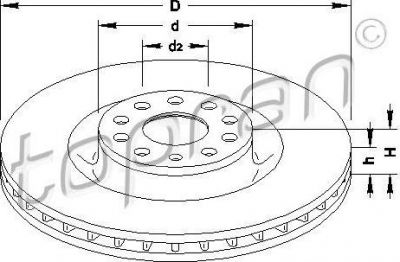 Topran 110 417 тормозной диск на VW PASSAT CC (357)