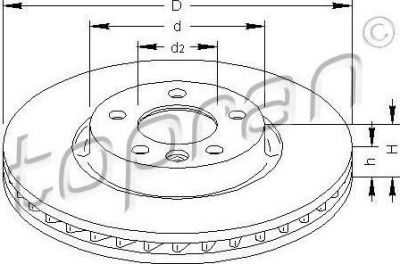 Topran 110 429 тормозной диск на VW TRANSPORTER V фургон (7HA, 7HH, 7EA, 7EH)