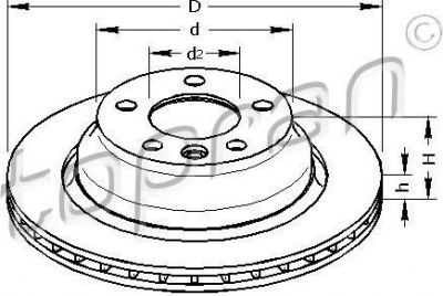 Topran 110 430 тормозной диск на VW TRANSPORTER V фургон (7HA, 7HH, 7EA, 7EH)