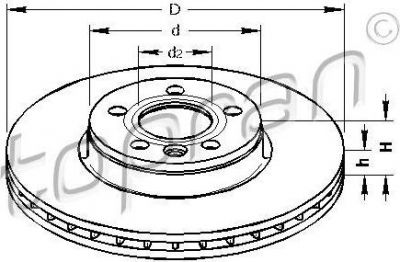 Topran 110 431 тормозной диск на SEAT ALHAMBRA (7V8, 7V9)