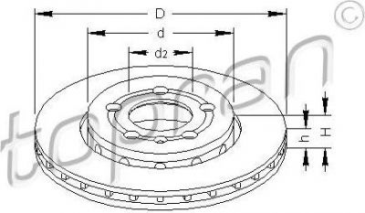 Topran 110 434 тормозной диск на VW GOLF IV (1J1)