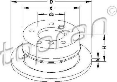 Topran 110 440 тормозной диск на VW LT 28-46 II c бортовой платформой/ходовая часть (2DC, 2DF, 2