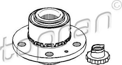 Topran 110 508 ступица колеса на VW POLO (9N_)