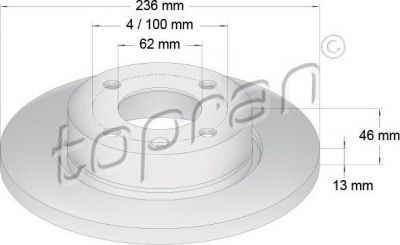 Topran 110 641 тормозной диск на VW CADDY II пикап (9U7)