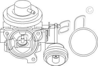 Topran 110 874 клапан возврата ог на VW LUPO (6X1, 6E1)