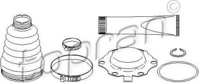 Topran 110 968 комплект пылника, приводной вал на VW GOLF IV (1J1)