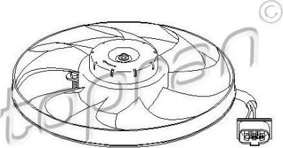Topran 111 449 вентилятор, охлаждение двигателя на SKODA OCTAVIA (1U2)