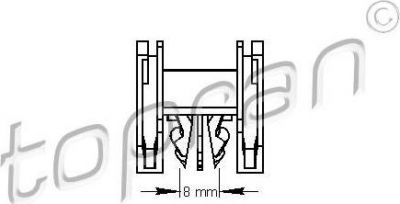 Topran 111 490 зажим, молдинг / защитная накладка на VW PASSAT (3B3)