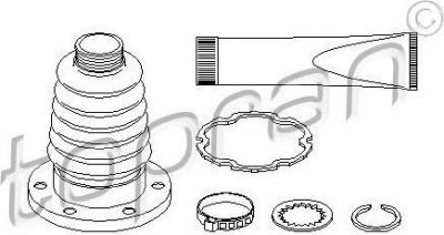 Topran 111 782 комплект пылника, приводной вал на SKODA OCTAVIA Combi (1Z5)
