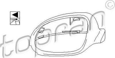 Topran 112 186 покрытие, внешнее зеркало на VW PASSAT Variant (3B6)