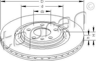 Topran 113 012 тормозной диск на AUDI A4 Avant (8K5, B8)