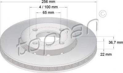 Topran 115 930 тормозной диск на SKODA CITIGO