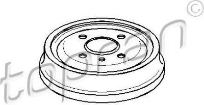 Topran 200 931 тормозной барабан на OPEL ASTRA F Наклонная задняя часть (53_, 54_, 58_, 59_)