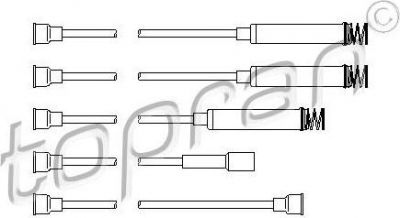 Topran 202 511 комплект проводов зажигания на OPEL KADETT E кабрио (43B_)