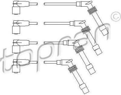 Topran 202 531 комплект проводов зажигания на OPEL ASTRA F Наклонная задняя часть (53_, 54_, 58_, 59_)