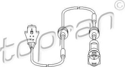 Topran 203 971 датчик, износ тормозных колодок на OPEL OMEGA B (25_, 26_, 27_)