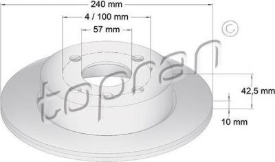 Topran 205 525 тормозной диск на OPEL ASTRA H универсал (L35)